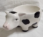 Gibson Urban Market Cow Ceramic Bowl Dish Planter Black White -v. Fixed Price $14.99.