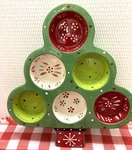 Temptations Winter Whimsey Christmas Tree Muffin Pan Rare Pattern Hand Painted. Fixed Price $24.00.