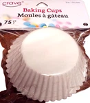 Crave Jacent White Cupcake 3" Cups 75CT Package-holidays-baking 1014. Fixed Price $8.99.