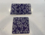 Temptations By Tara Blue Floral Lace 1 Square And Rectangle Casserole Trivets. Fixed Price $18.00.