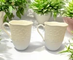 Lenox Butterfly Meadow Cloud White Stoneware Embossed Coffee Cup Set 2. Fixed Price $16.10.