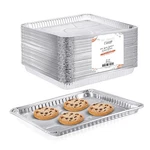 (25 Pack) 1/4 Size Cookie Sheet Baking Cake Pans 12.8 X 8.9 Disposable Al.... Fixed Price $40.80.