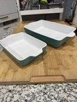 2 Pc Nutrichef Rectangular Ceramic Bakeware Set - Durable Baking Dishes *. Fixed Price $21.00.