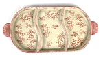 New Temp-tations By Tara Ceramic Divided Serving Tray "floral Lace Romance" 17". Fixed Price $34.00.