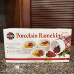 New Norpro 1 CUP/8OZ/236ML Porcelain Ramekins Set Of White Bowls Cr Br. Fixed Price $12.99.
