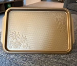 Gibson Home Non-stick 15 By 10 Copper Coated Flower Cookie Baking Sheet. Fixed Price $14.95.