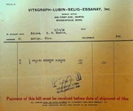 Vitagraph Lubin Selig Essanay Invoice May 1916 Kennedy Square Sheet. Fixed Price $32.25.
