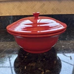 Fiesta Homer Laughlin 2QT Round Covered Casserole Scarlet Retired (41126-3). Fixed Price $55.00.