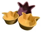 Chantal Stoneware Tulip Shape 1.5 Cup Dishes 2 Yellow & Purple Ramekin Bowls. Fixed Price $22.10.
