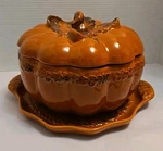 Temp-tations 3PC. Verona Orange Pumpkin 4QT. Baker Tureen With Lid & Tray Set. Fixed Price $65.49.