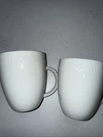 Threshold White Porcelain Coffee Cups, Set 2 14 Oz.,. Fixed Price $16.75.