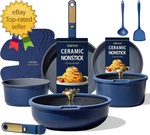 Ceramic Cookware Set Non Toxic Pfas Free 15PCS Pots And Pans Stick. Fixed Price $59.99.