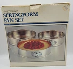 Vtg Progressive Set Of 3 Springform Cake Pans Sizes 10 Made Taiwan 1984. Fixed Price $9.99.