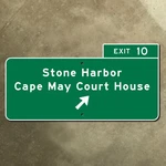 New Jersey Parkway Stone Harbor Exit 10 Cape May Highway Guide Sign Garden 24X12. Fixed Price $126.65.