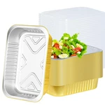 Heavy Duty 5LB Gold Aluminum Foil Food Containers Lids 11X8X2 Inch 20 Pcs. Fixed Price $51.50.