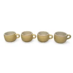 Vintage Sterling Diner Restaurant Ware Mugs Cups Set 4 Yellow Maroon Pinstripe. Fixed Price $59.99.