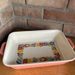 The Pioneer Woman Sweet Romance Pink Rectangular Ceramic Baking Dish 7"X 10"X 3". Fixed Price $31.99.