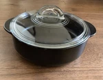 Pampered Chef Rockcrok 2.5 Qt Dutch Oven Crock With Glass Lid Pot Black. Fixed Price $45.00.