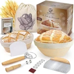 9" Banneton Bread Proofing Basket Set 2 Round & Oval Rattan, Sourdough Star. Fixed Price $41.96.