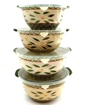 4 Temptations Old World Green Nesting Bowls + Lids Qt, 1.5 2.5. Fixed Price $66.49.