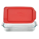 Quart Clear Glass Casserole Dish With Red Lid 9X13 Oblong Pyrex Baking. Fixed Price $41.09.