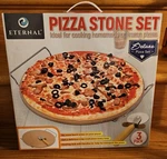 Eternal 3PACK Pizza Stone Set 13" Rack With Handles Cutter. Fixed Price $11.99.
