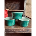 Emile Henry France Green Ceramic Ramekins Set Of 3 Ribbed Souffle Dishes 1066. Fixed Price $12.00.
