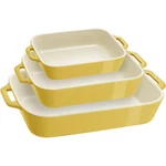Staub Ceramic 3-PC Rectangular Baking Dish Set Citron. Fixed Price $148.96.