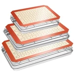 Baking Sheet Tray Cooling Rack With Silicone Mat Set Stainless Steel Cookie Pan. Fixed Price $41.17.