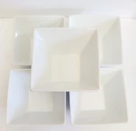 5 Food Network Whipped Cream 6" White Porcelain Square Soup/cereal Bowls Unused. Fixed Price $98.54.