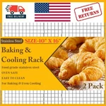 10" X 16" Stainless Steel Cooling Racks For Baking 2 Pack With Airflow Design. Fixed Price $15.26.