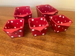 Lot Of 5- Temptations Temp-tations Tara Red Polka Dot Baking Dishes Never Used. Fixed Price $11.00.