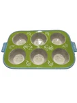 Temptations By Tara Floral Lace Muffin Pan Green/blue Ceramic Spring Easter. Fixed Price $25.88.