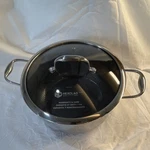 Hexclad Non-stick Stainless Steel Stockpot Glass Lid Silver Black Induction. Fixed Price $89.95.