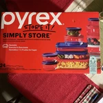 Pyrex Simply Store 24-PIECE Glass Bakeware And Storage Set With Lids. Fixed Price $40.50.