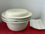 Vtg Tupperware Microwave Dish/bowl #1723,#1724 & 3/4 Qt Lid #1725-3. Fixed Price $25.00.