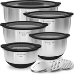Stainless Steel Mixing Bowls With Lids Set Non Slip Airtight Nesting 5. Fixed Price $51.99.