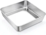 Square Cake Pan, 9 Inch Stainless Steel Baking Roasting For Brow. Fixed Price $19.52.