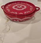 Temptations Red Doodle 3.5 Qt Casserole With Deep Dish Lid Never Used. Fixed Price $30.00.