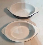 Lodge Navy Blue Stoneware Gratin Baking Dishes Set Of 2 - 7" Wide. Fixed Price $21.99.