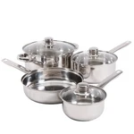 Gibson Home 7-PIECE Stainless Steel Nonstick 3-SIZES Pots 9" Pans Cookware Set. Fixed Price $116.96.