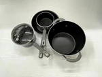 Rachael Porcelain Enamel Non-stick 4PC Saucepan Stockpot Cookware Set Gray. Fixed Price $50.00.