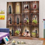 Dishes With Different Pot Wines Printing 3D Blockout Curtains Fabric Window. Fixed Price $114.33.