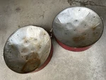 2 Large Calypso Trinidad Jamaican Steel Pan Oil Drums. Carol Sound New York. Fixed Price $1049.00.