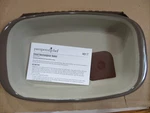 Pampered Chef Stoneware Small Gray Rectangle Baker 1421 6X9 Grey Nib. Fixed Price $55.00.