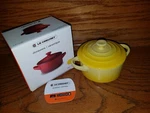 Creuset Cocette Mini Soleil Yellow .25 Quarts, 8 Ounce. Fixed Price $60.00.