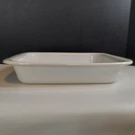 Vtg Corning All White Roaster Lasagna Casserole Pan A-21 Usa 12.25X10.25X2.25". Fixed Price $34.99.