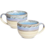 Bosmarlin 2-PACK 23OZ Jumbo Ceramic Coffee Mugs Large Soup Bowls With Handles Bl. Fixed Price $35.62.