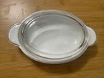 Corning Ware P-14-B Oz. White Casserole Dish W/ Clear Glass Lid. Fixed Price $15.00.