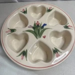 Vtg Clay Design 1990 Muffin Pan Heart Iris Floral 10.25" X 2.5" Mother Day!. Fixed Price $14.95.